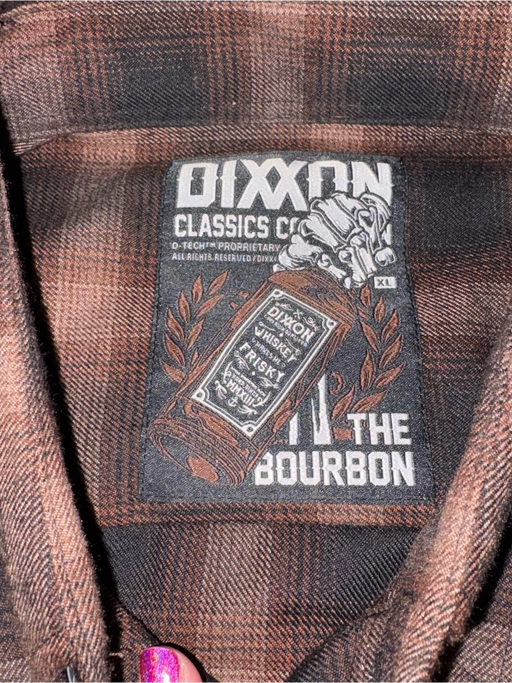DIXXON | Bourbon Flannel Shirt Mens XL Plaid Long Sleeve Polyester RARE - Picture 2 of 8